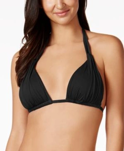 Shop La Blanca Ruched Halter Bikini Top Women's Swimsuit In Black