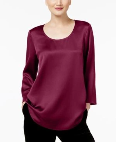 Shop Eileen Fisher Silk Tunic In Hibis
