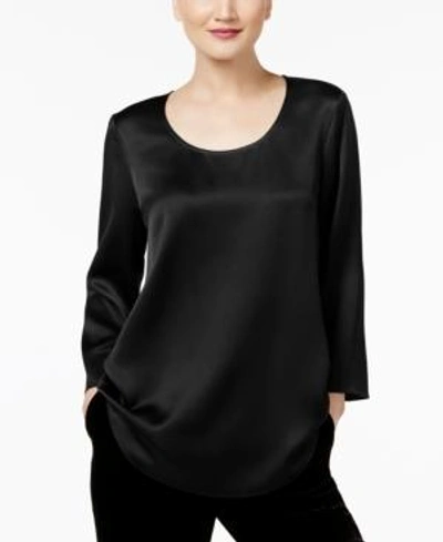 Shop Eileen Fisher Silk Tunic In Black