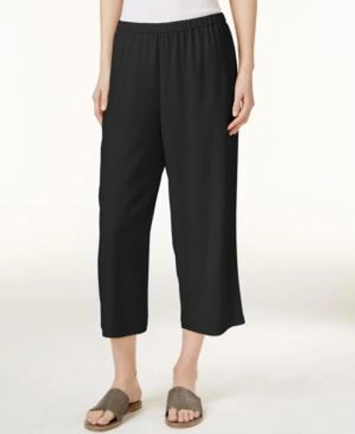 Shop Eileen Fisher System Silk Cropped Pants, Regular & Petite In Black