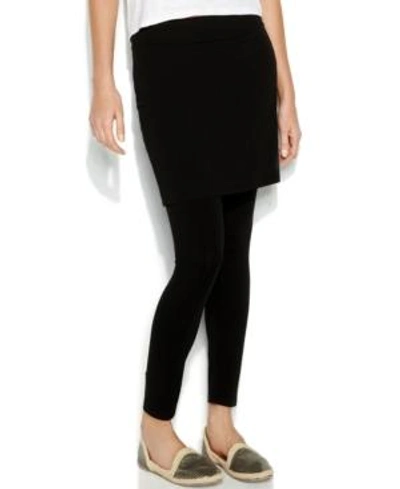 Shop Eileen Fisher System Stretch Jersey Knit Skirted Leggings, Created For Macy's In Black