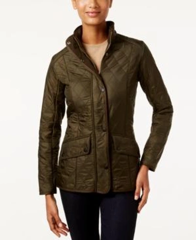 Shop Barbour Cavalry Polarquilt Quilted Utility Jacket In Dark Olive