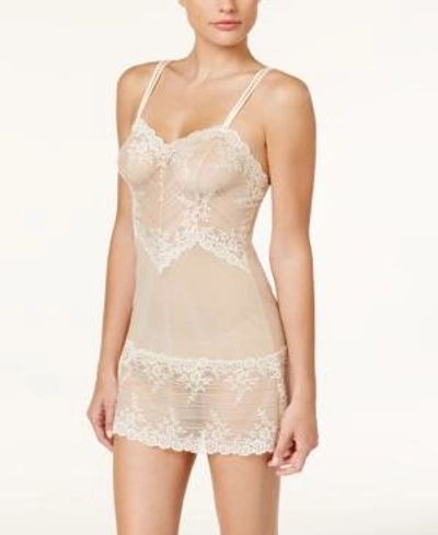 Shop Wacoal Embrace Lace Sheer Chemise Lingerie Nightgown 814191 In Naturally Nude/ Ivory