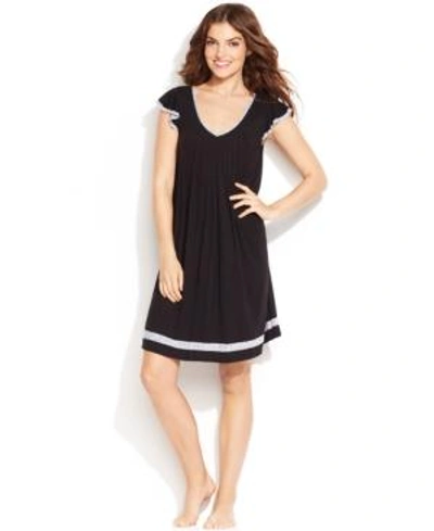 Shop Ellen Tracy Yours To Love Short Sleeve Nightgown In Black