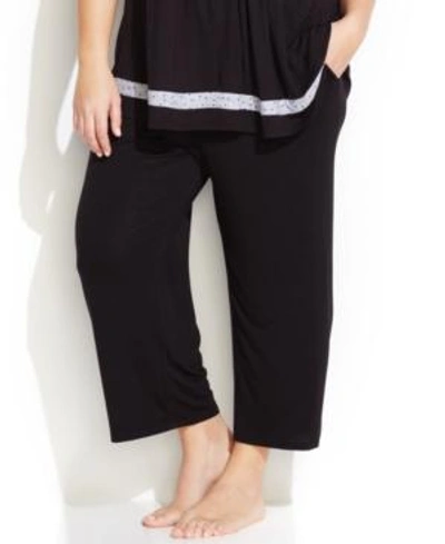 Shop Ellen Tracy Plus Size Yours To Love Capri Pajama Pants In Black