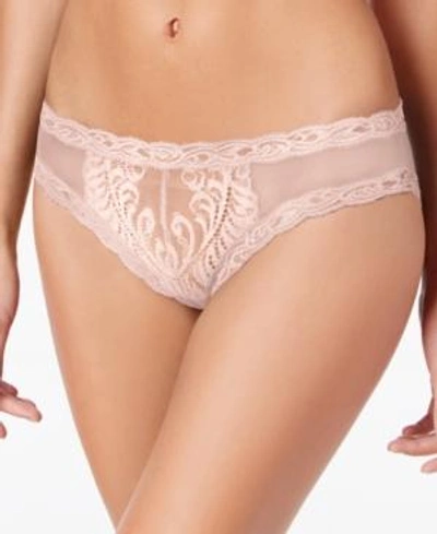 Shop Natori Feathers Low-rise Sheer Hipster Underwear 753023 In Cameo Rose- Nude 01