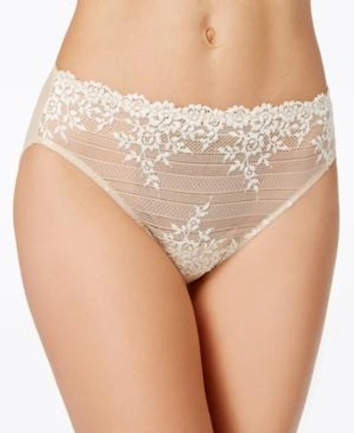 Shop Wacoal Embrace Lace Hi Cut Embroidered Brief Underwear 841191 In Nude/ivory- Nude 01