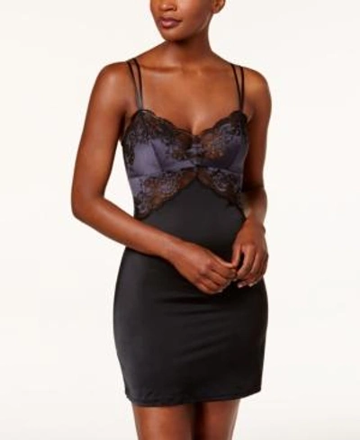 Shop Wacoal Lace Affair Lace & Satin Chemise Nightgown 812256 In Black Graphite