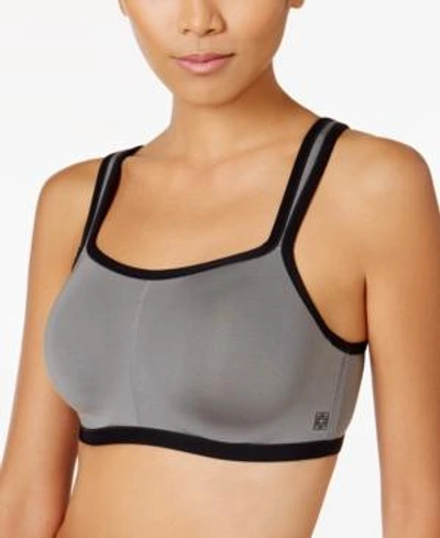 Shop Gucci High-impact Yogi Contour Convertible Full Coverage Sports Bra 731050 In Grey/black