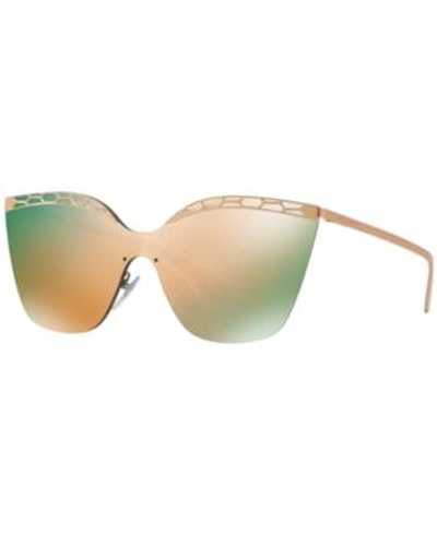 Shop Bvlgari Sunglasses, Bv6093 In Gold/brown Mirror