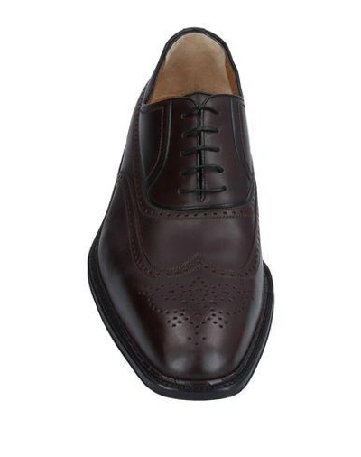 Shop A.testoni Lace-up Shoes In Dark Brown