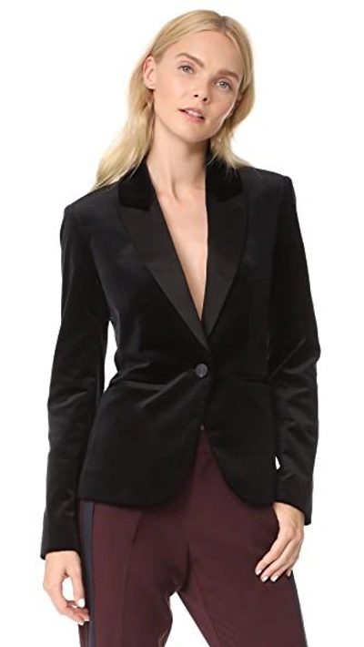 Shop Diane Von Furstenberg Velvet Blazer In Black