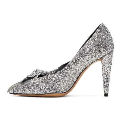 Shop Isabel Marant Silver Glitter Poetty Heels
