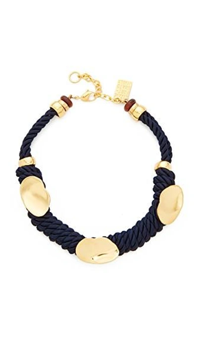 Shop Lizzie Fortunato Zanzibar Necklace In Gold/navy