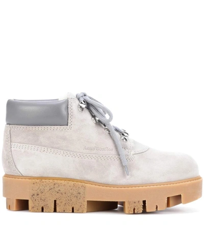 Shop Acne Studios Exclusive To Mytheresa.com - Tinne She Suede Ankle Boots In Grey