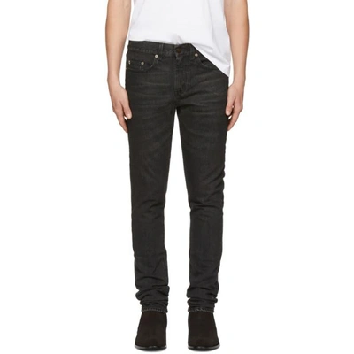 Shop Saint Laurent Black Star Low-waisted Skinny Jeans In 1505 Medium Black