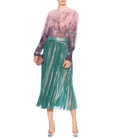 Shop Mary Katrantzou Flame Silk-georgette Blouse In Multicoloured