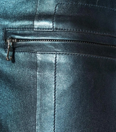 Shop Sies Marjan Louisa Metallic-leather Trousers In Blue