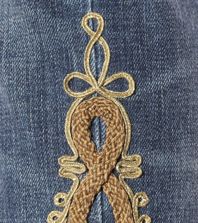 Shop Polo Ralph Lauren Embroidered Jeans In Blue