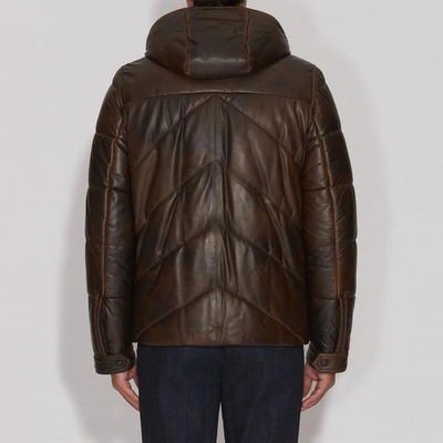 Shop Tod's Pash Down Jacket In Brown/gold
