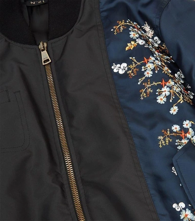 Shop N°21 Floral Motif Bomber Jacket In Black
