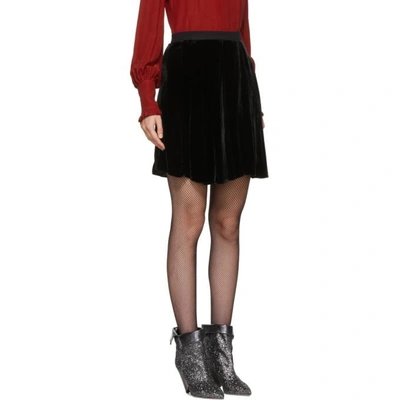 Shop Isabel Marant Black Velvet Tanza Miniskirt In 01bk Black
