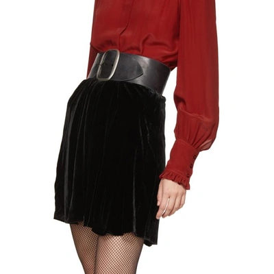 Shop Isabel Marant Black Velvet Tanza Miniskirt In 01bk Black
