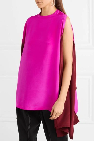 Shop Koché Convertible Cold-shoulder Silk Crepe De Chine Blouse