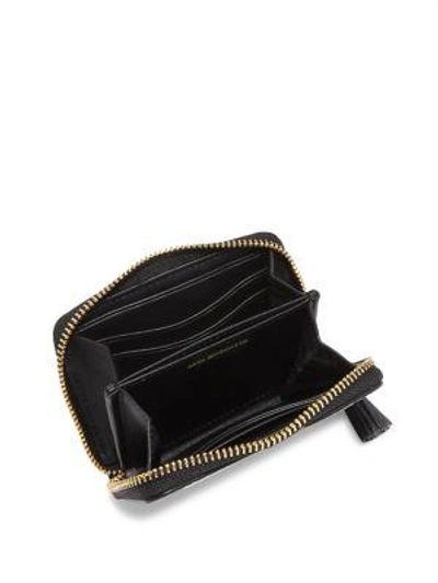 Shop Anya Hindmarch Leather Zip-around Wallet In Black