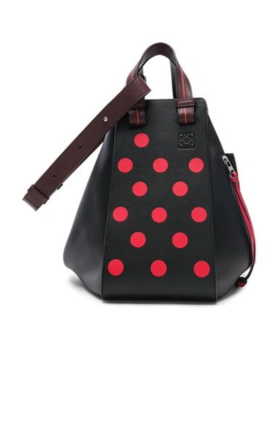 Shop Loewe Hammock Circles Bag In Black, Red & Oxblood