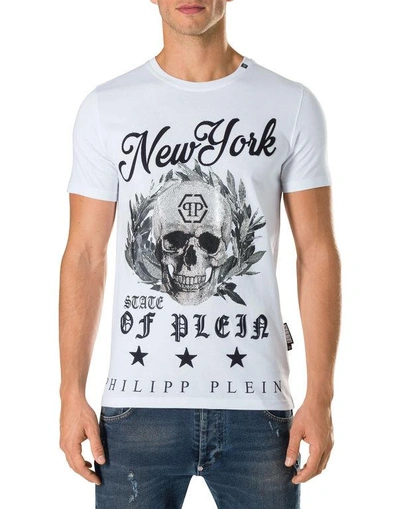Shop Philipp Plein T-shirt Round Neck Ss "me"