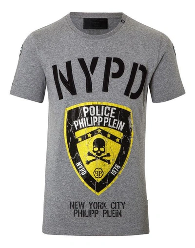 Shop Philipp Plein T-shirt Round Neck Ss "police"