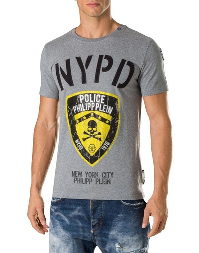 Shop Philipp Plein T-shirt Round Neck Ss "police"