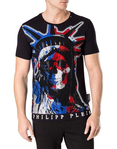 Shop Philipp Plein T-shirt Round Neck Ss "red"
