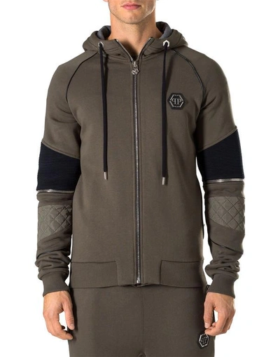 Shop Philipp Plein Hoodie Sweatjacket "just A Man"