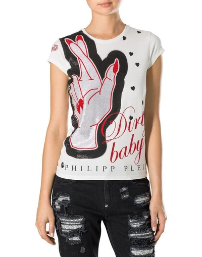 Shop Philipp Plein T-shirt Round Neck Ss "dirty"
