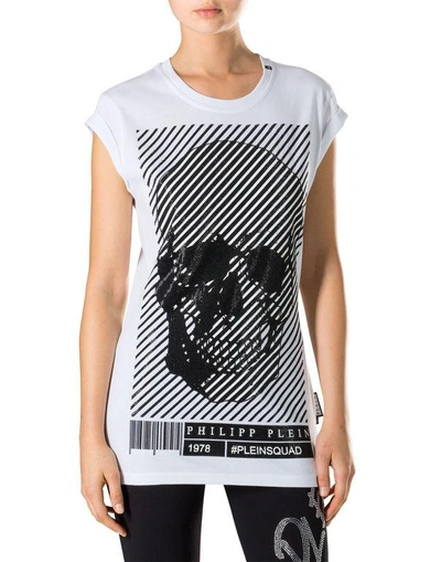 Shop Philipp Plein T-shirt Round Neck Ss "print Man"