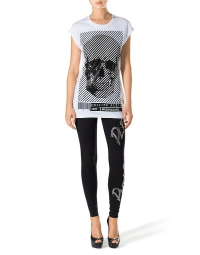 Shop Philipp Plein T-shirt Round Neck Ss "print Man"