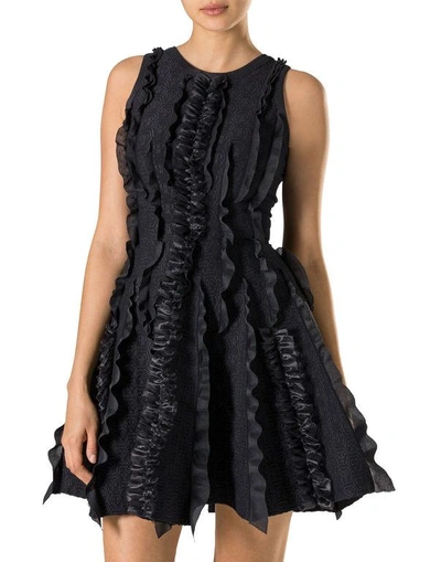 Shop Philipp Plein Knit Day Dress "kiss Rouches" In Black