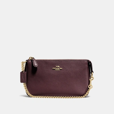 Shop Coach Nolita Wristlet 19 In Oxblood/light Gold