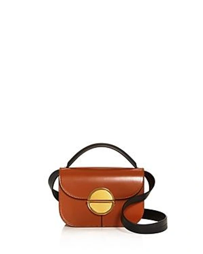 Shop Marni Color Block Mini Leather Satchel In Rock Orange/gold