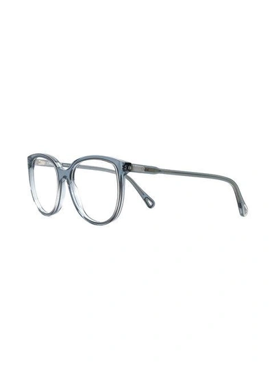 Shop Chloé Round Frame Eyeglasses In Blue