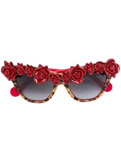 Shop Anna-karin Karlsson Rose Detail Sunglasses
