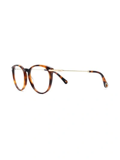 Shop Chloé Tortoiseshell Effect Eye Glasses