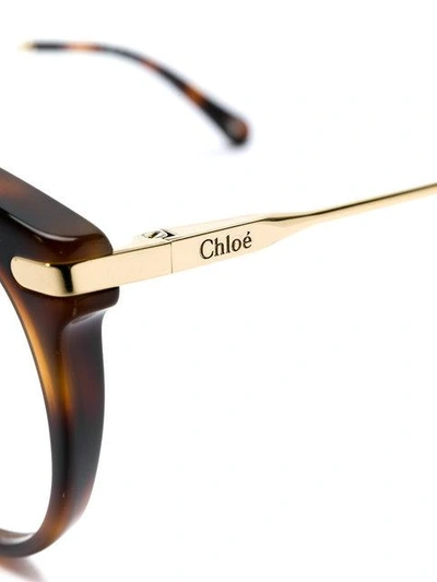 Shop Chloé Tortoiseshell Effect Eye Glasses