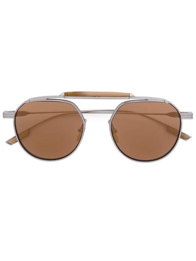 Shop Jacques Marie Mage Round Frame Sunglasses - Metallic