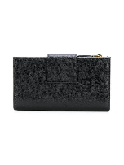Shop Prada Saffiano Large Wallet - Black