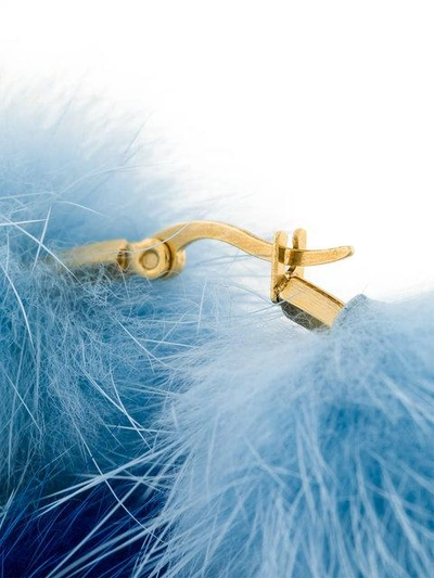 Shop Wild And Woolly Blue Rendezvous Fur Earrings