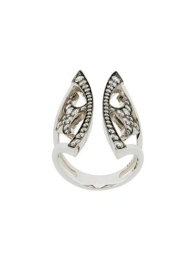 Shop Anapsara Knight Kiss Ring In Metallic