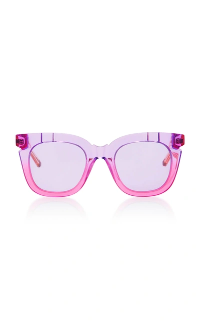 Shop Pared Eyewear Pools & Palms Acetate Cat-eye Sunglasses In Pink